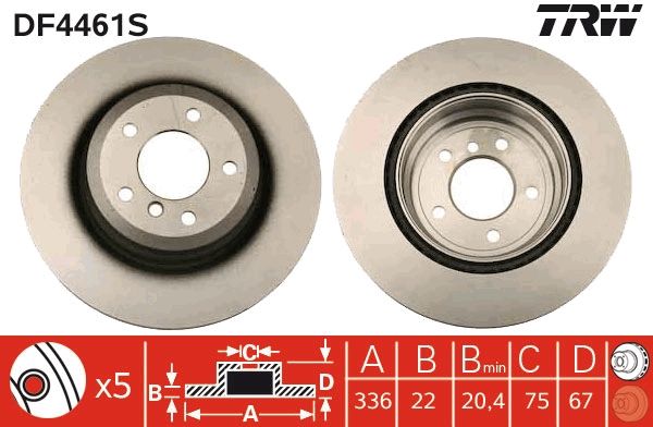 TRW DF4461S Brake Disc