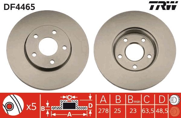 TRW DF4465 Brake Disc