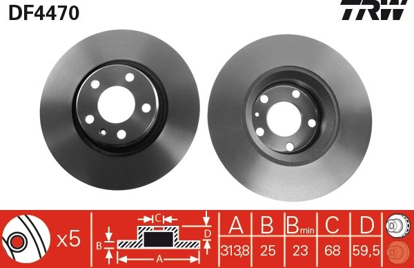 TRW DF4470 Brake Disc