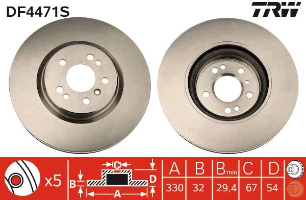 TRW DF4471S Brake Disc