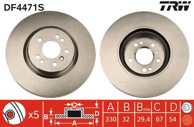 Brake Disc TRW DF4471S