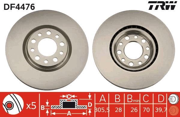 TRW DF4476 Brake Disc