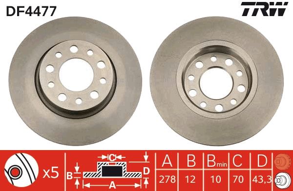 TRW DF4477 Brake Disc