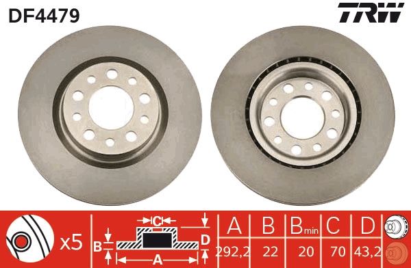 TRW DF4479 Brake Disc