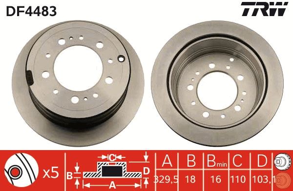 TRW DF4483 Brake Disc