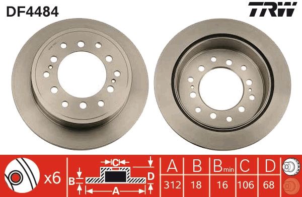 TRW DF4484 Brake Disc