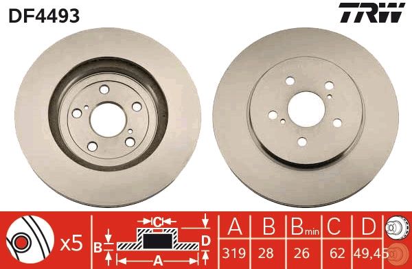 TRW DF4493 Brake Disc