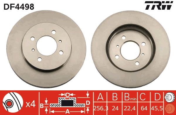 TRW DF4498 Brake Disc