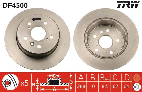 TRW DF4500 Brake Disc