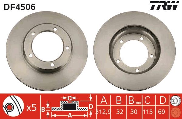 TRW DF4506 Brake Disc