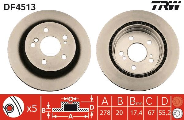 TRW DF4513 Brake Disc