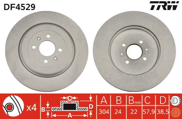 TRW DF4529 Brake Disc