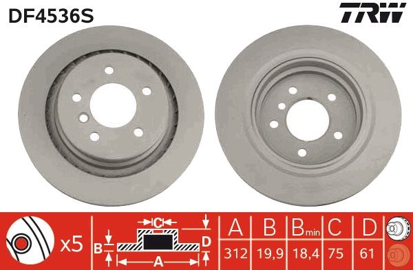 TRW DF4536S Brake Disc
