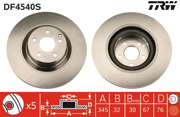 TRW DF4540S Brake Disc
