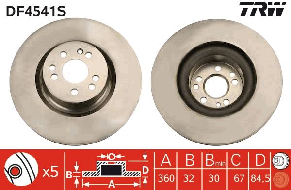 TRW DF4541S Brake Disc