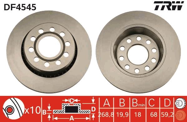 TRW DF4545 Brake Disc