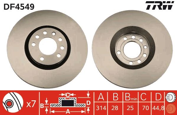 TRW DF4549 Brake Disc