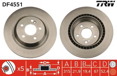 Brake Disc TRW DF4551