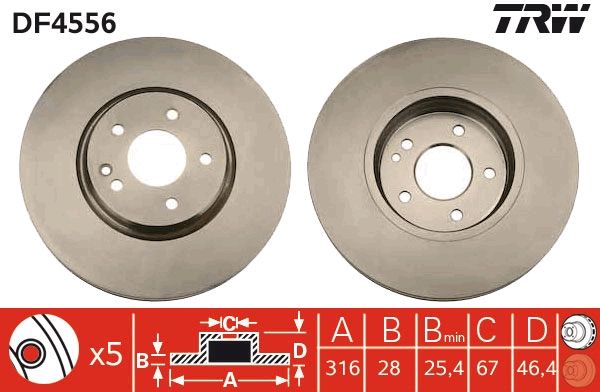 TRW DF4556 Brake Disc