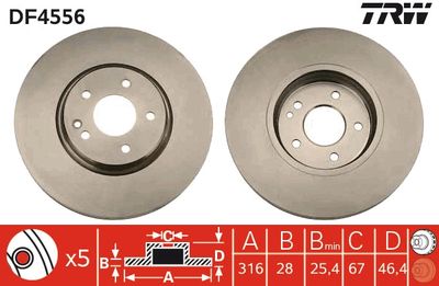 Brake Disc TRW DF4556