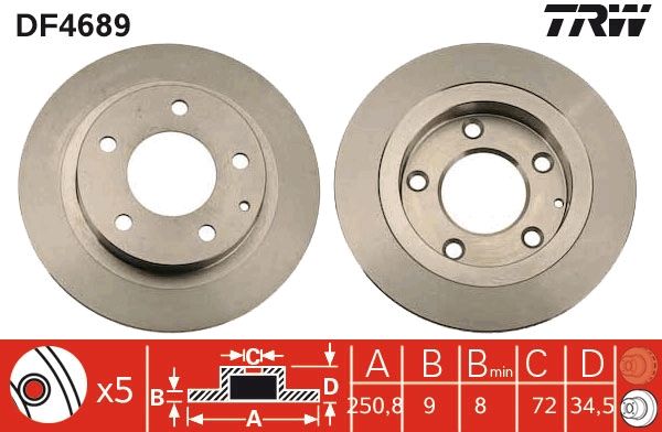 TRW DF4689 Brake Disc