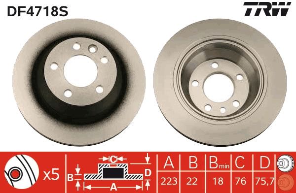 TRW DF4718S Brake Disc