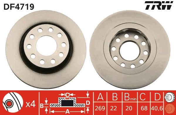 TRW DF4719 Brake Disc