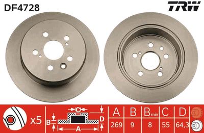 Brake Disc TRW DF4728