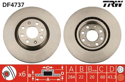 Brake Disc TRW DF4737