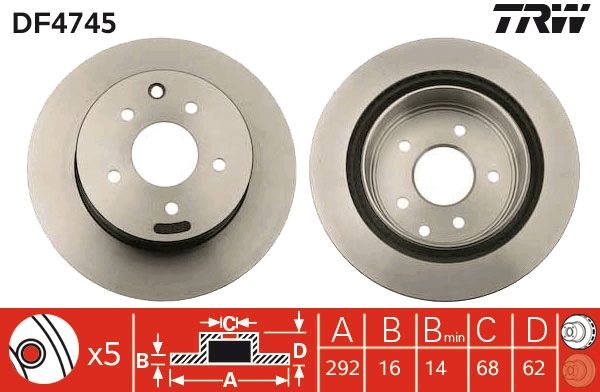 TRW DF4745 Brake Disc