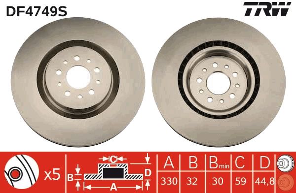 TRW DF4749S Brake Disc
