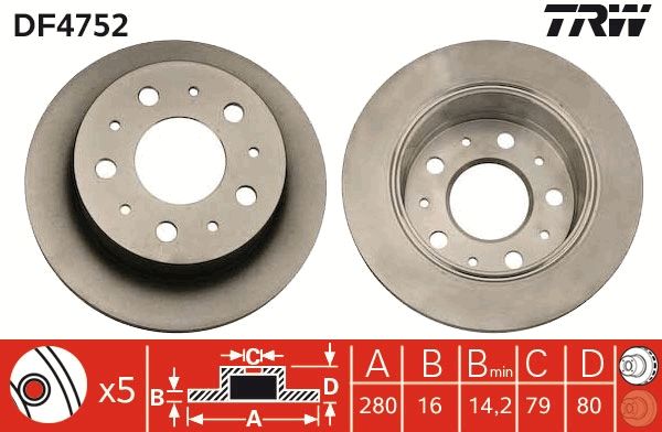 TRW DF4752 Brake Disc