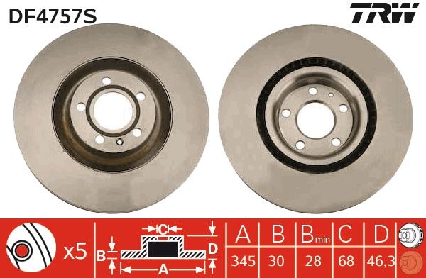 TRW DF4757S Brake Disc