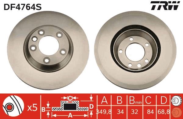 TRW DF4764S Brake Disc