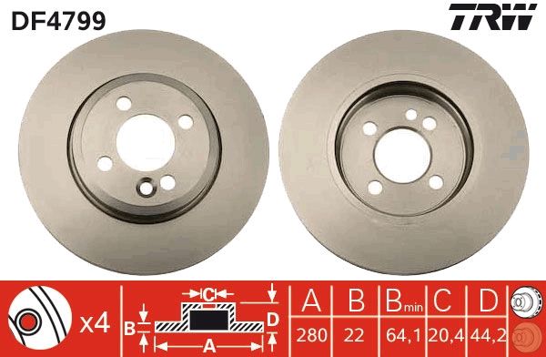 TRW DF4799 Brake Disc