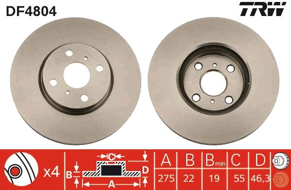 TRW DF4804 Brake Disc