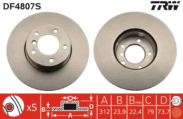 TRW DF4807S Brake Disc