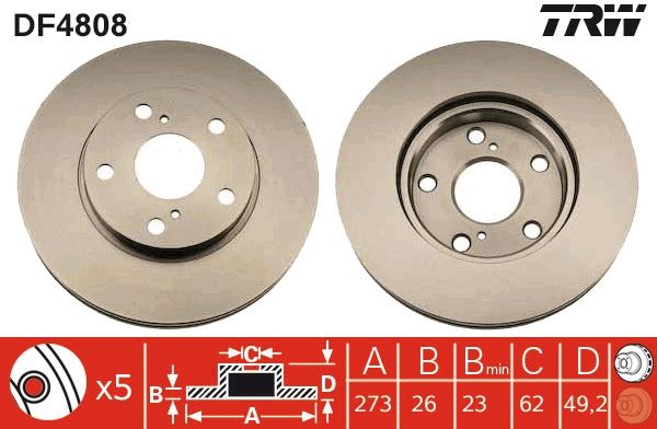TRW DF4808 Brake Disc
