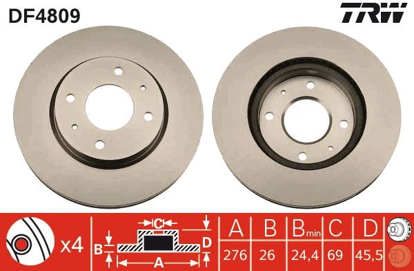 TRW DF4809 Brake Disc
