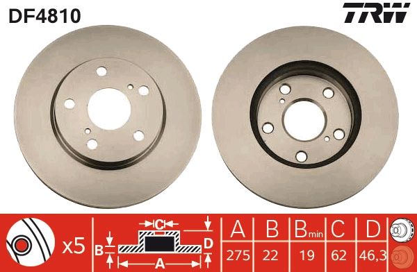 TRW DF4810 Brake Disc