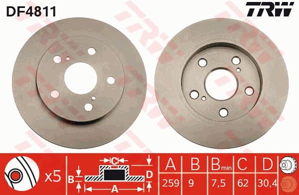 TRW DF4811 Brake Disc