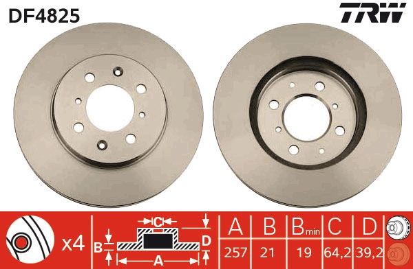 TRW DF4825 Brake Disc