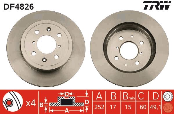 TRW DF4826 Brake Disc
