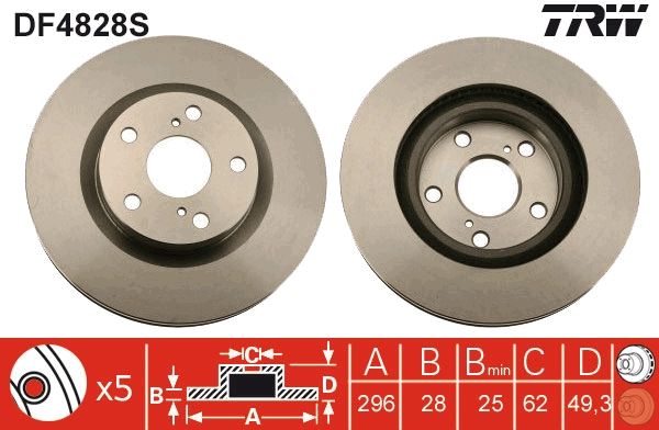 TRW DF4828S Brake Disc