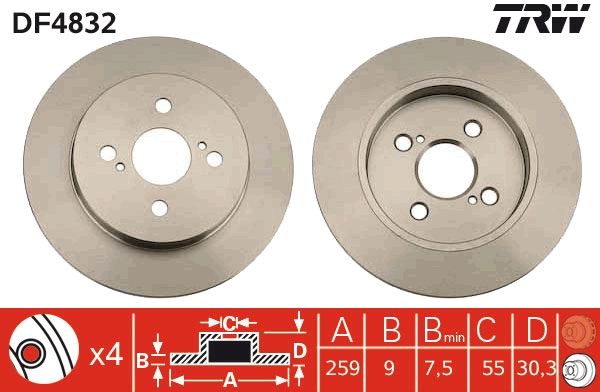 TRW DF4832 Brake Disc