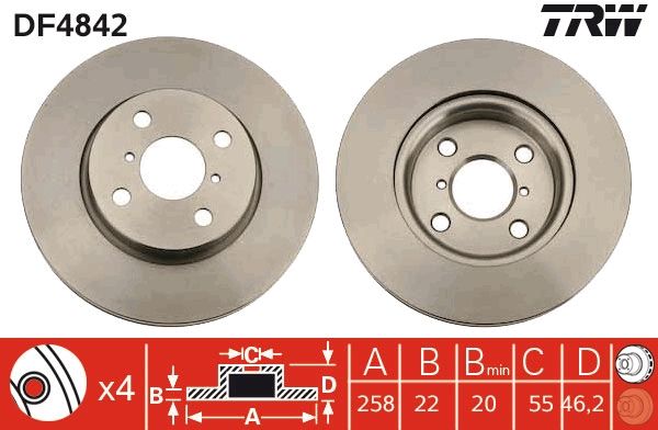 TRW DF4842 Brake Disc