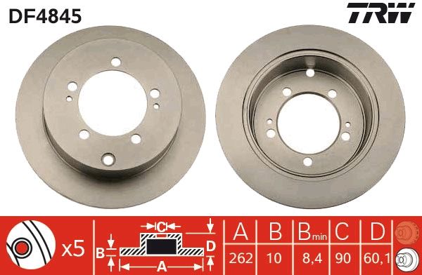 TRW DF4845 Brake Disc