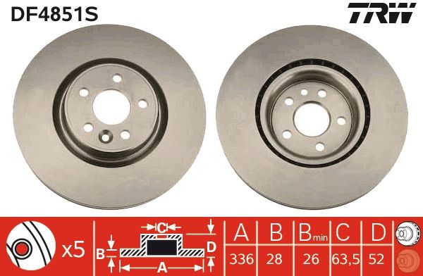 TRW DF4851S Brake Disc
