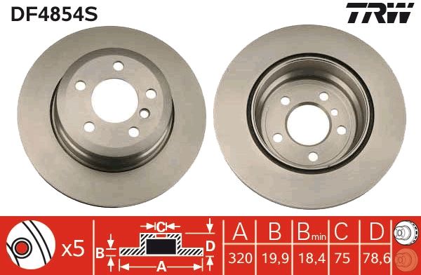 TRW DF4854S Brake Disc