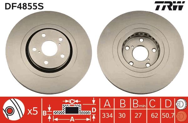 TRW DF4855S Brake Disc